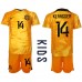 Günstige Niederlande Davy Klaassen #14 Babykleidung Heim Fussballtrikot Kinder WM 2022 Kurzarm (+ kurze hosen)